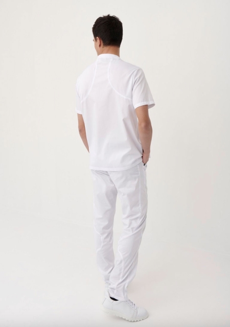 Pantalón deportivo sanitario Drago Monza ropa de trabajo blanco 02