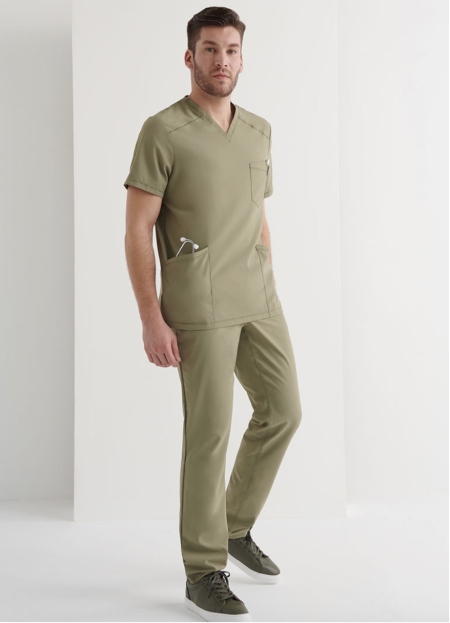 Pantalón deportivo sanitario Monza ropa de trabajo verde caqui 01