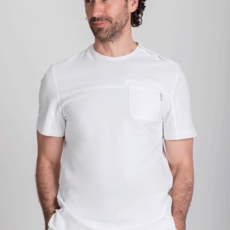 camiseta hombre manga corta natura blanco norvil crisan