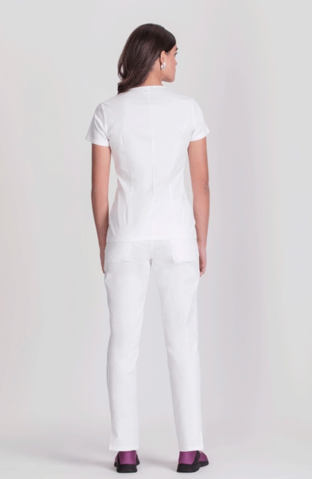 casaca mujer manga corta algodon stretch blanco espalda norvil crisan