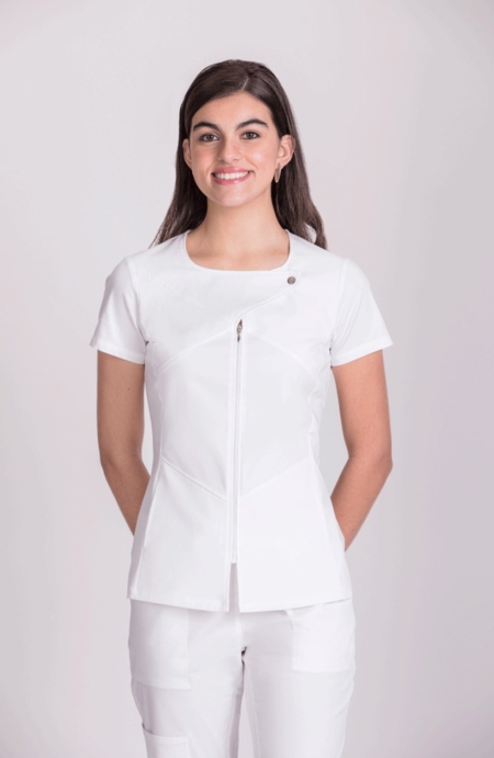 casaca mujer manga corta algodon stretch blanco norvil crisan