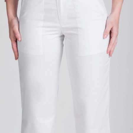 pantalón goma posterior cintura unisex blanco norvil crisan