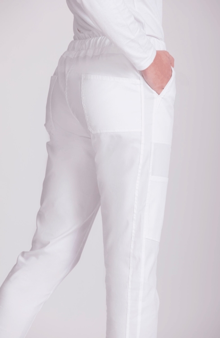 pantalón sanitario pijama mujer algodón elástico blanco norvil crisan