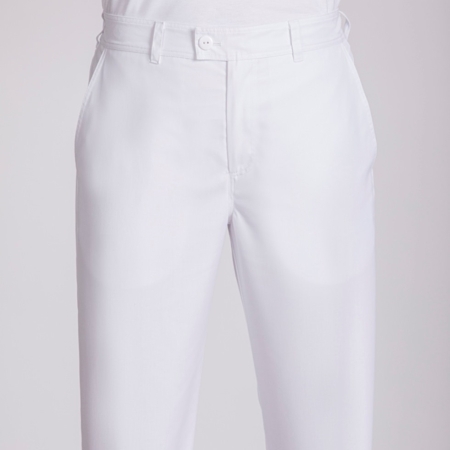 pantalón unisex goma posterior tejido sostenible blanco norvil crisan