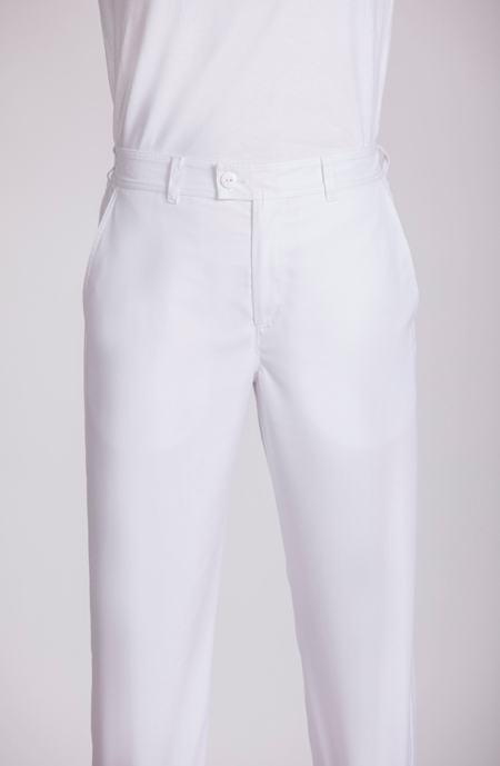 pantalón unisex goma posterior tejido sostenible blanco norvil crisan